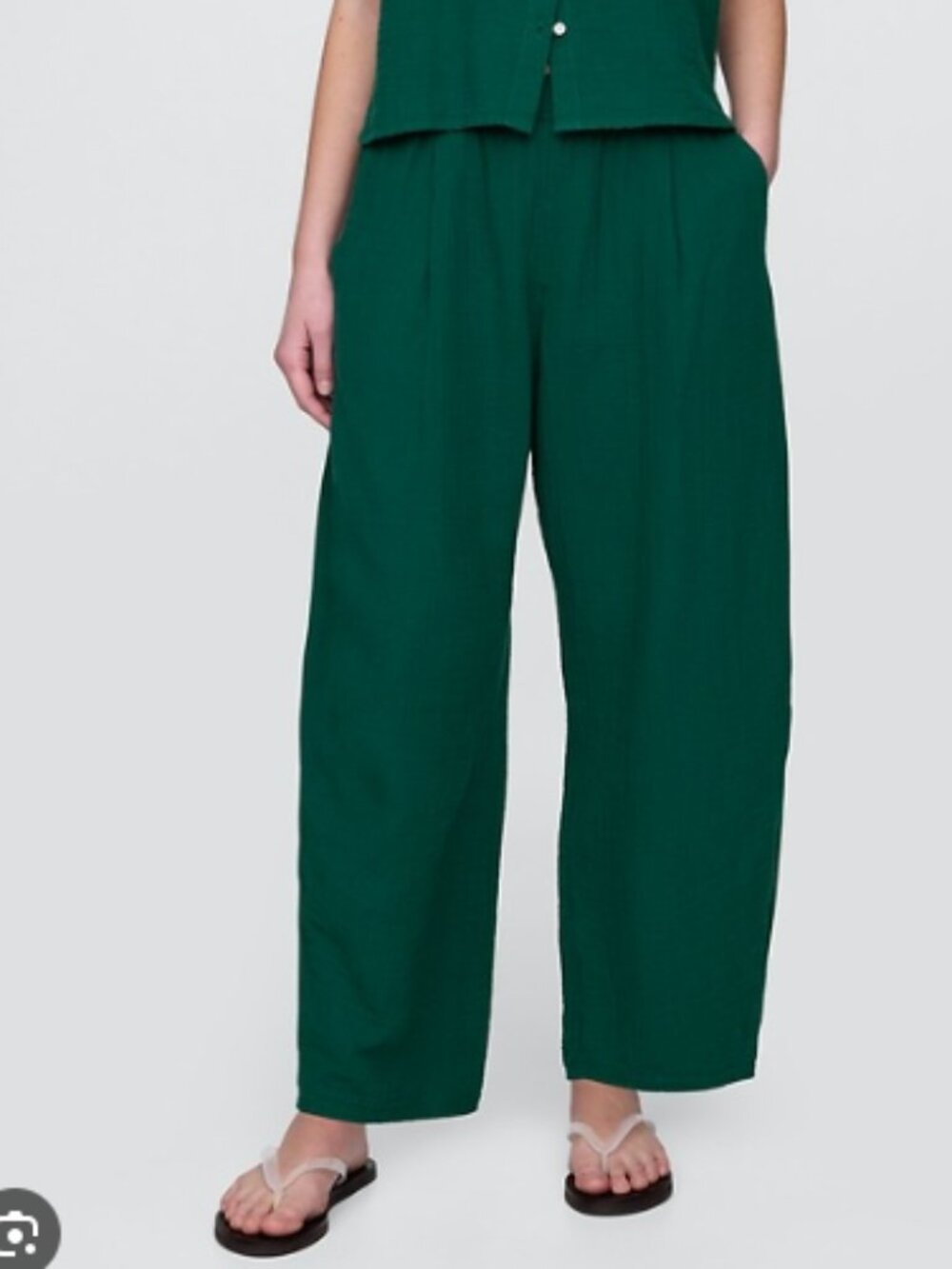 Gap - Cotton Gauze Easy Barrel Pants - Size L